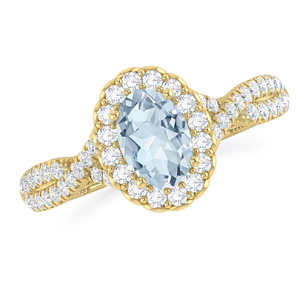 Yellow Gold - Aquamarine