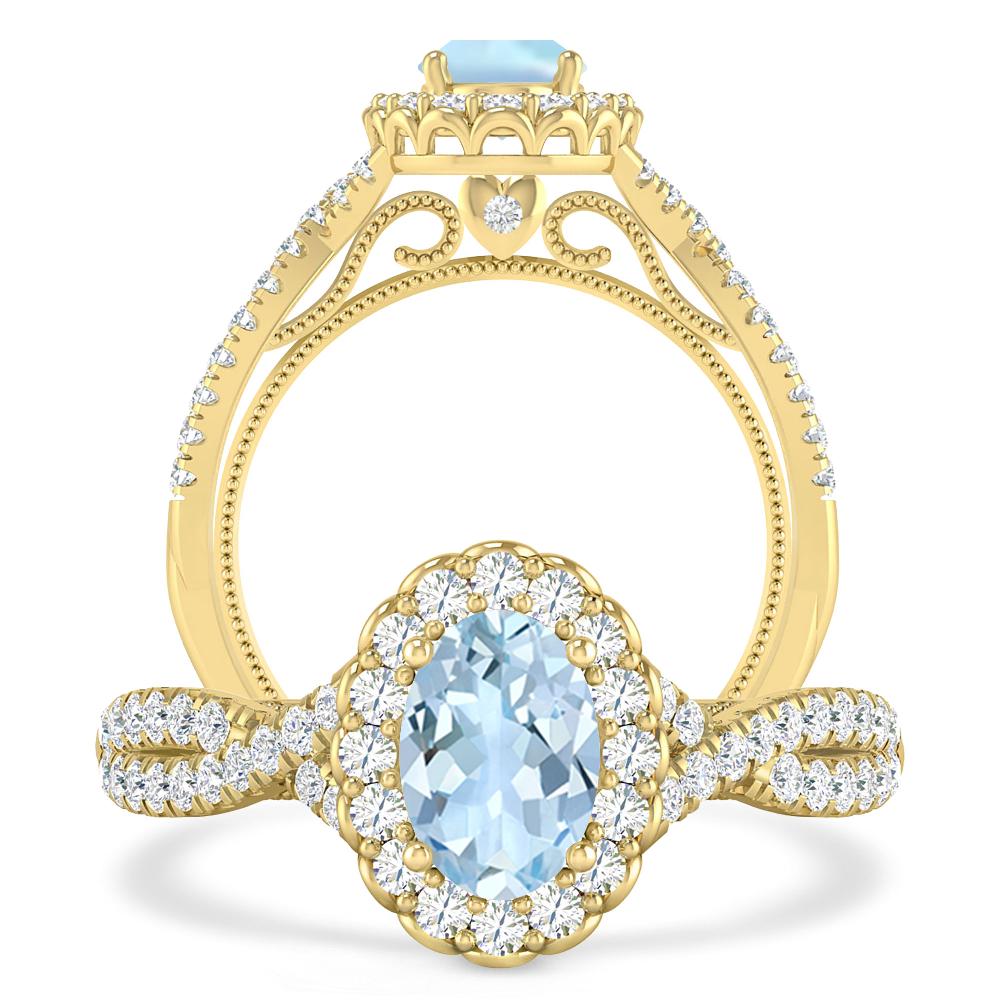 Yellow Gold - Aquamarine