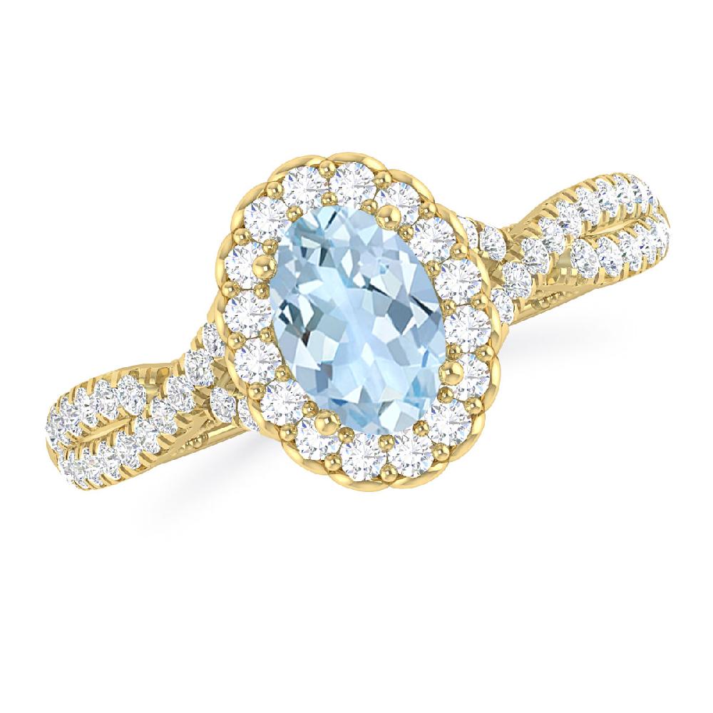 Yellow Gold - Aquamarine