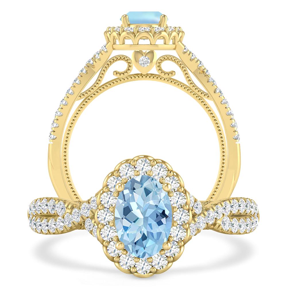 Yellow Gold - Aquamarine