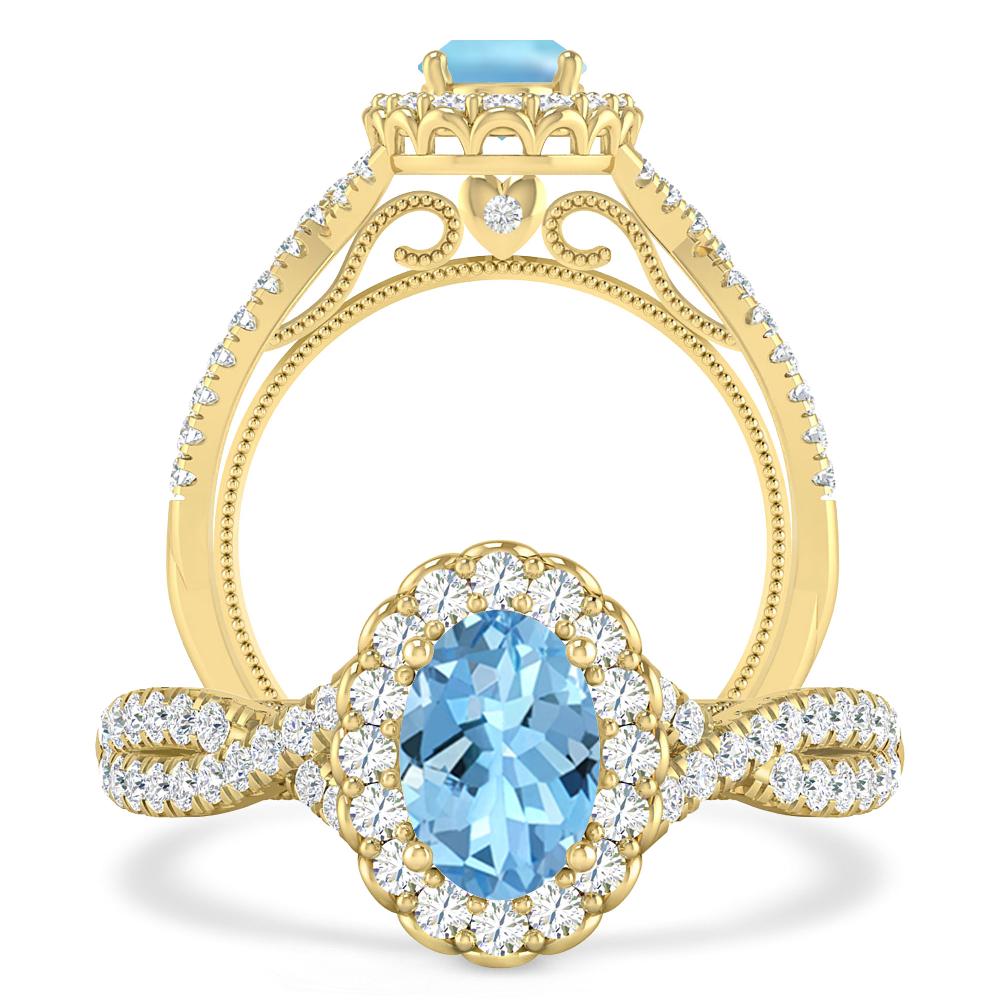 Yellow Gold - Aquamarine