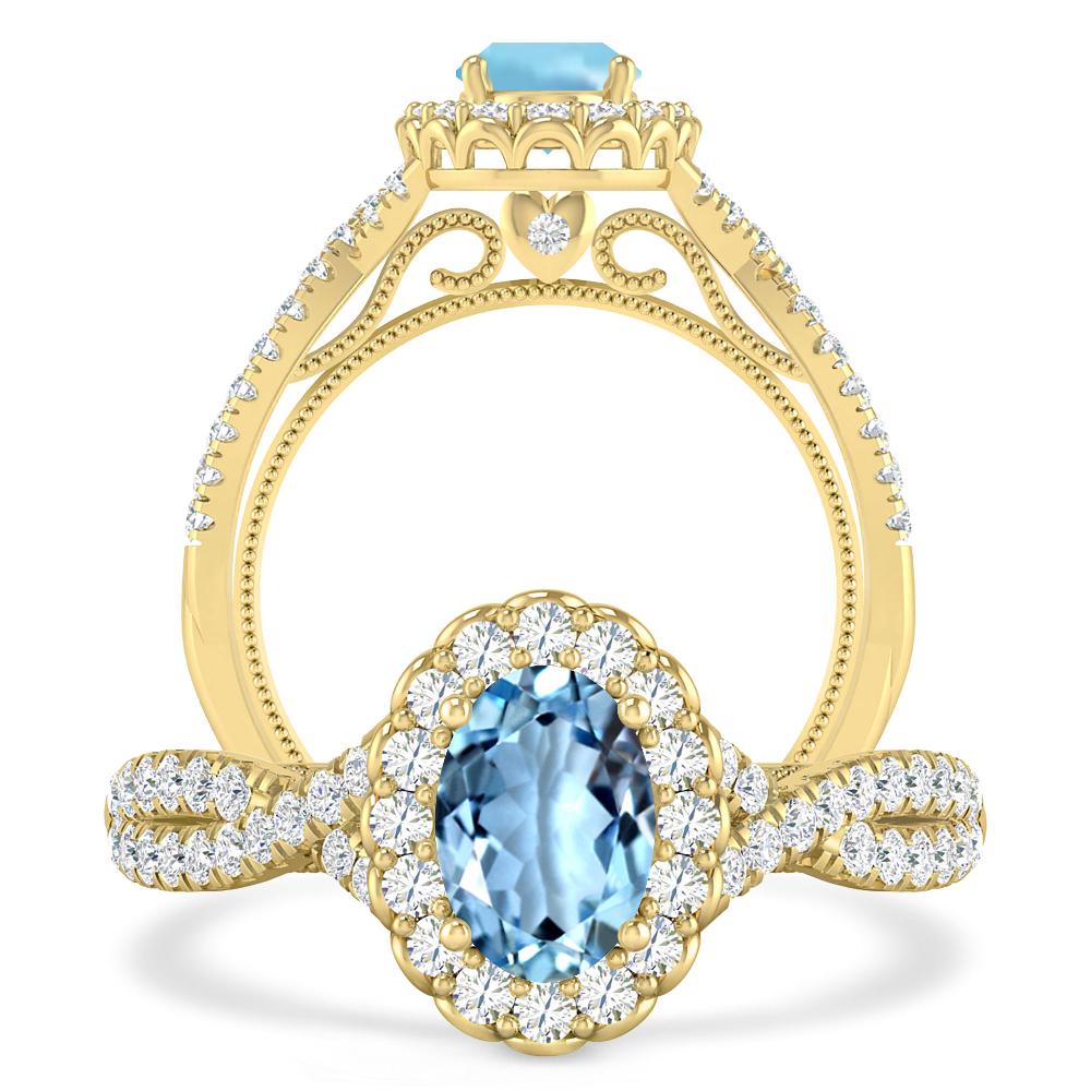 Yellow Gold - Aquamarine