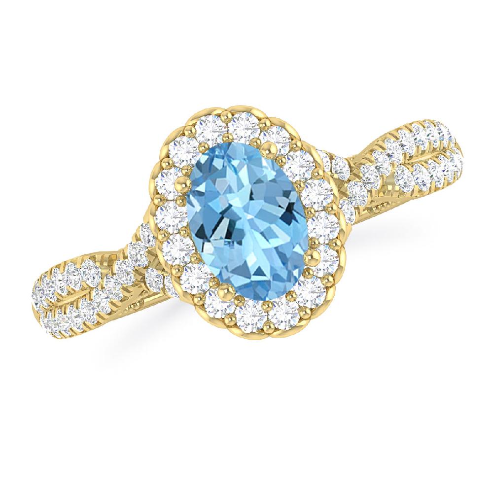 Yellow Gold - Aquamarine