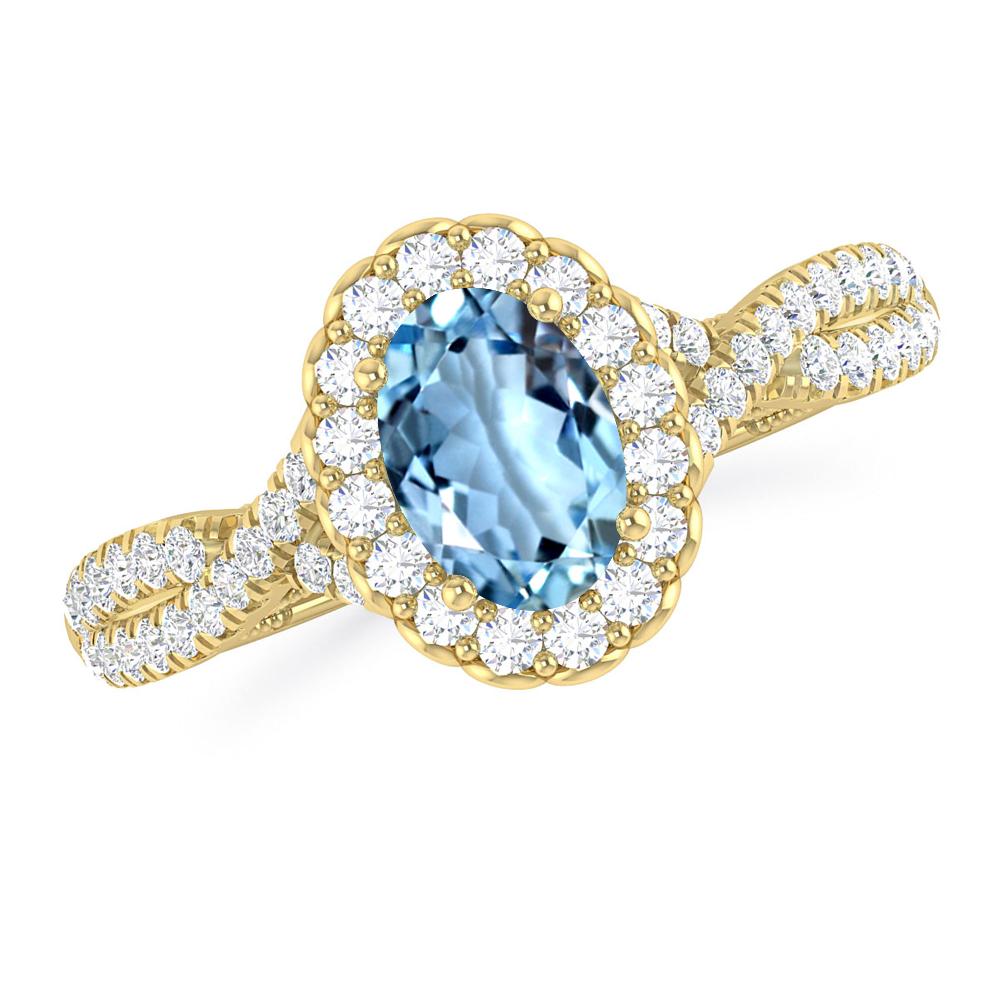 Yellow Gold - Aquamarine