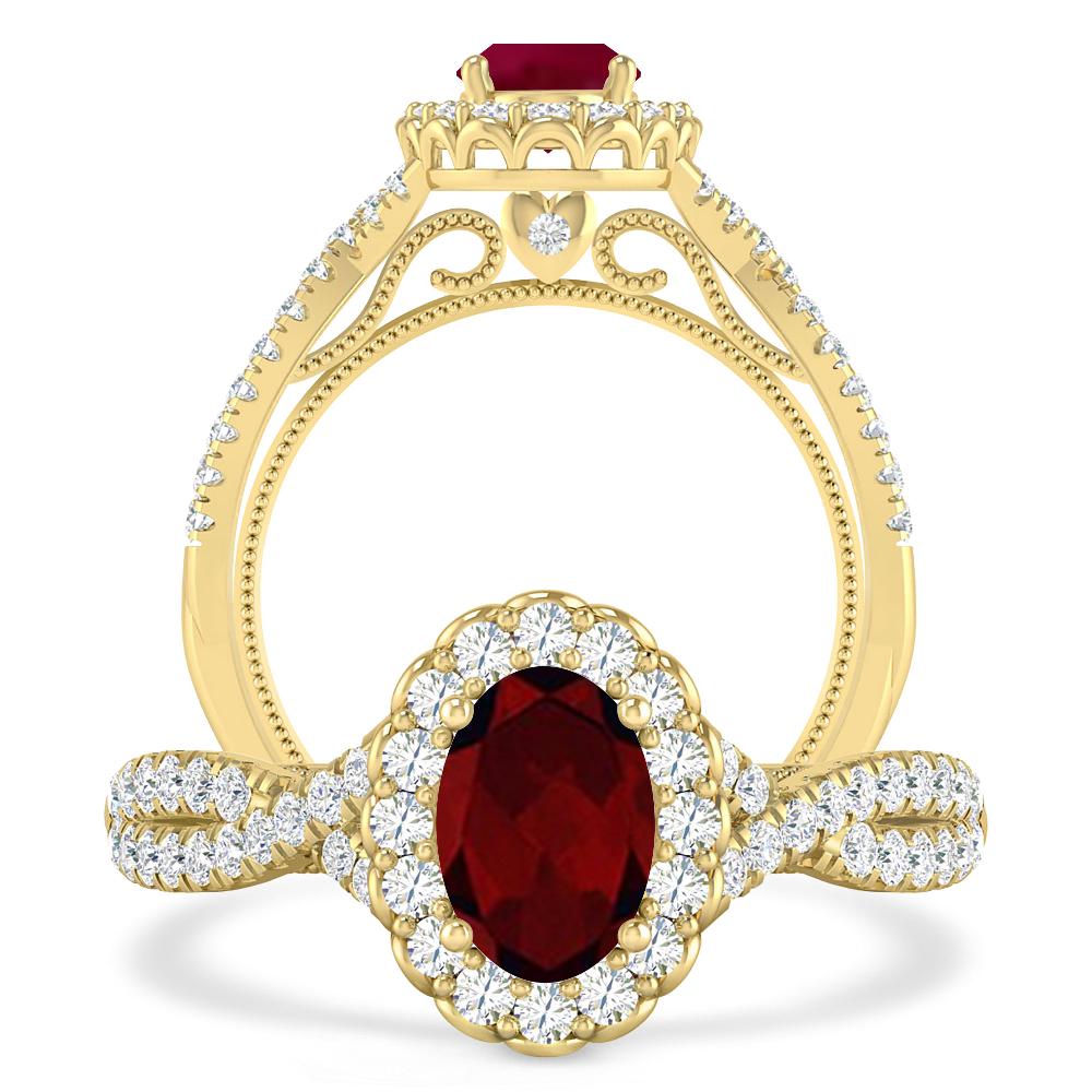 Yellow Gold - Garnet