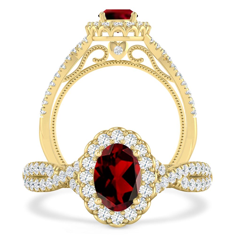 Yellow Gold - Garnet