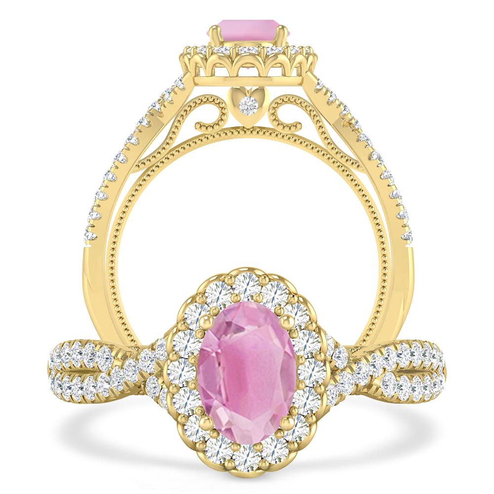 Yellow Gold - Pink Tourmaline