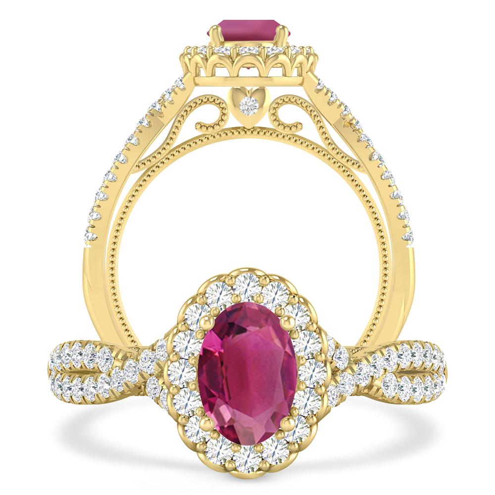 Yellow Gold - Pink Tourmaline