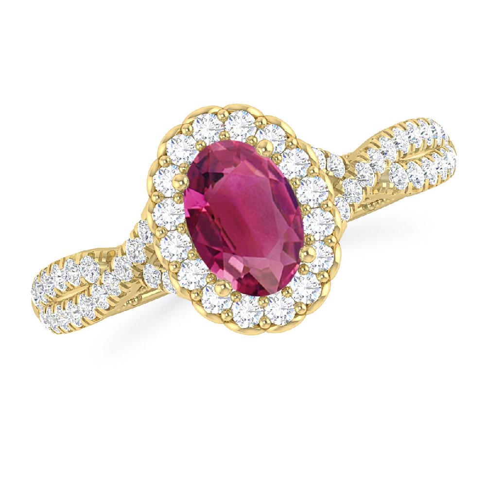 Yellow Gold - Pink Tourmaline