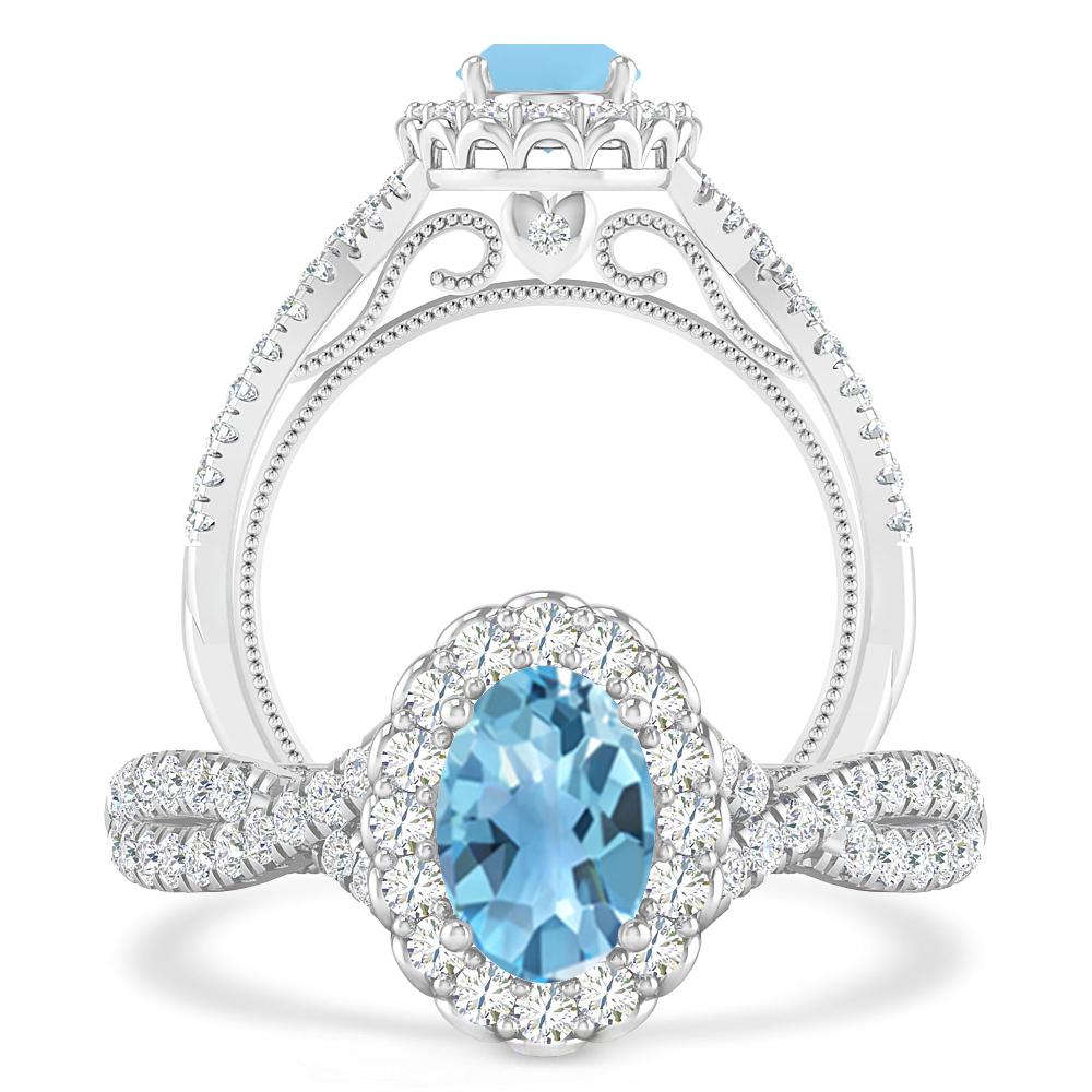 White Gold - Blue Topaz