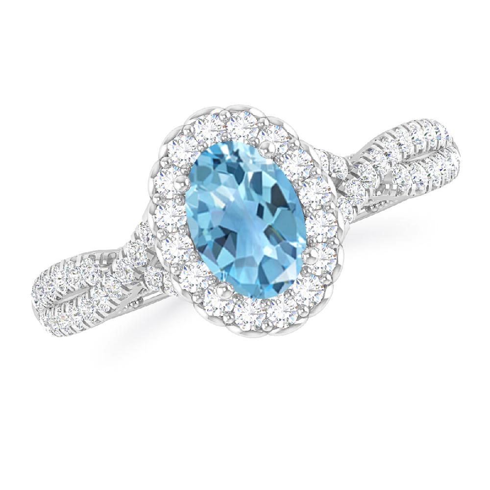 White Gold - Blue Topaz