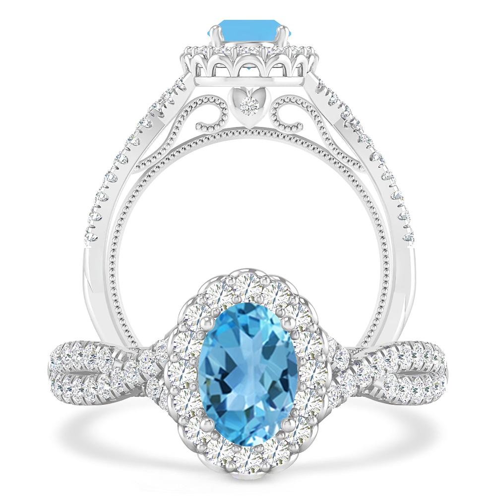 White Gold - Blue Topaz