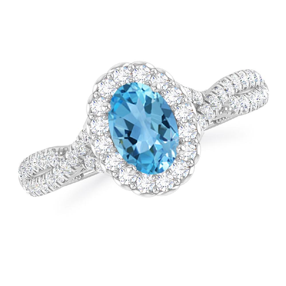 White Gold - Blue Topaz