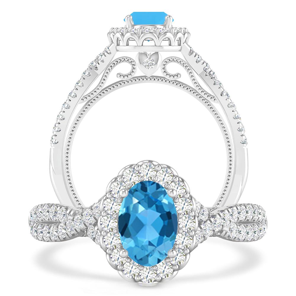 White Gold - Blue Topaz