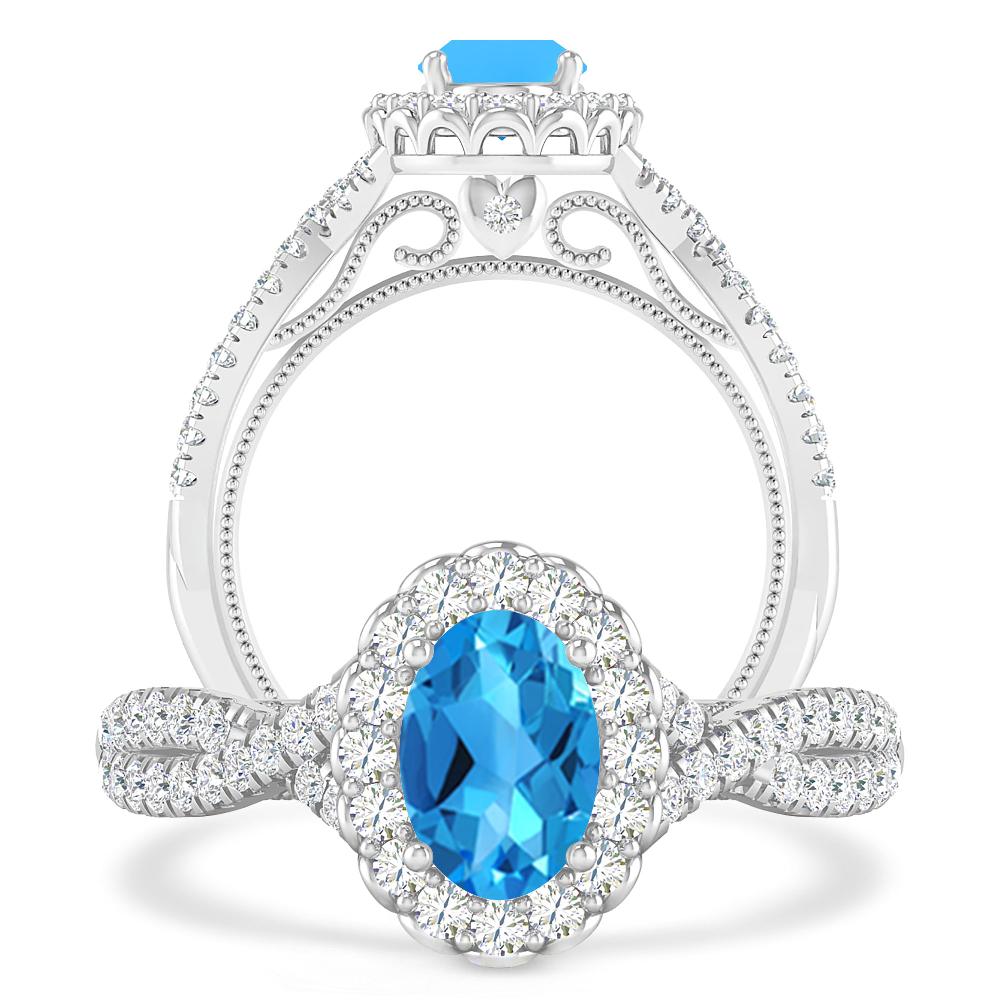 White Gold - Blue Topaz