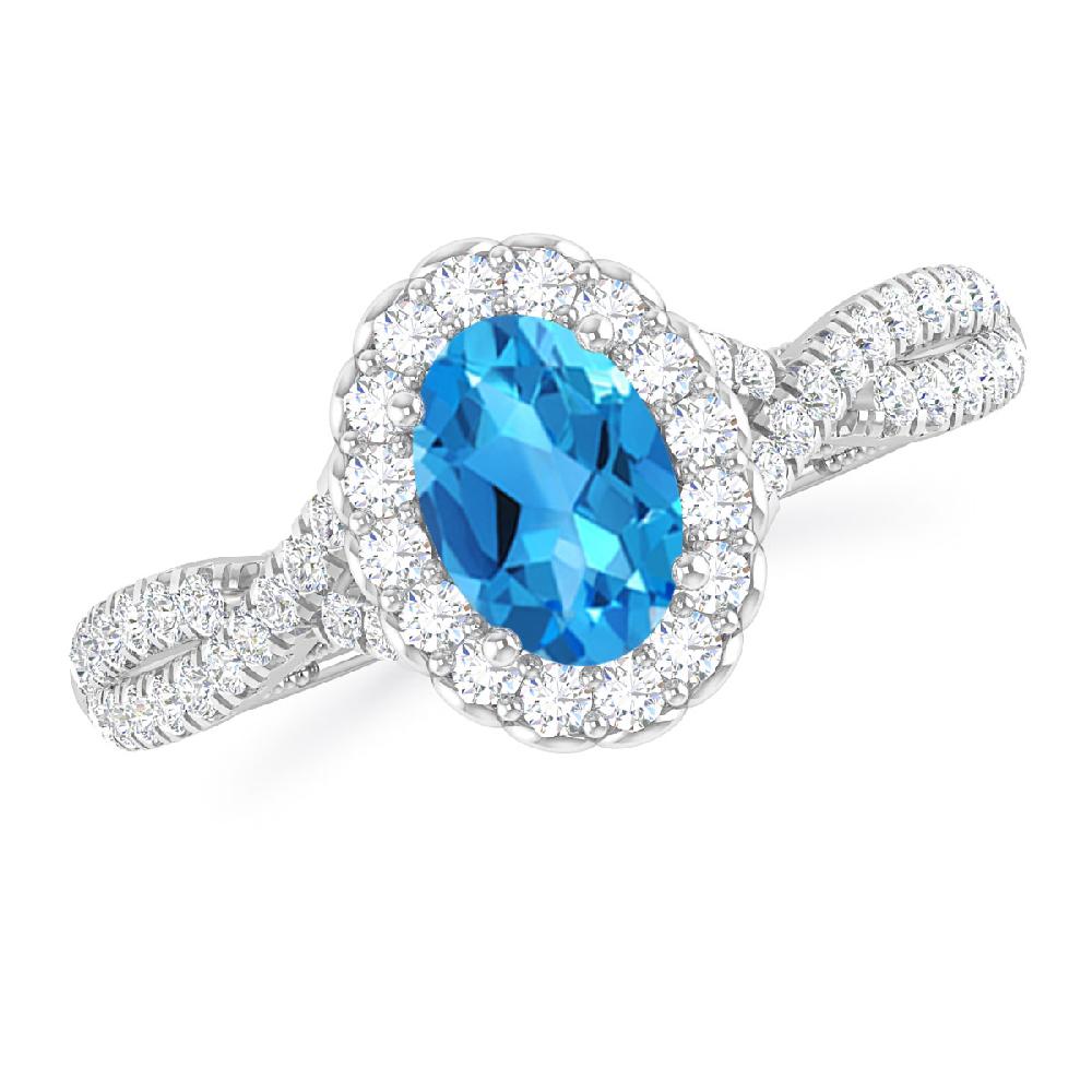 White Gold - Blue Topaz