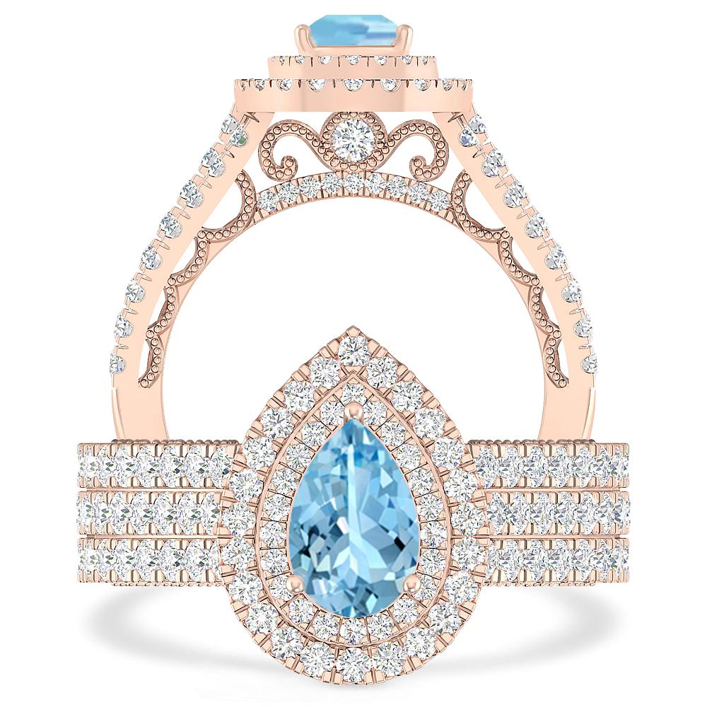 Rose Gold - Aquamarine