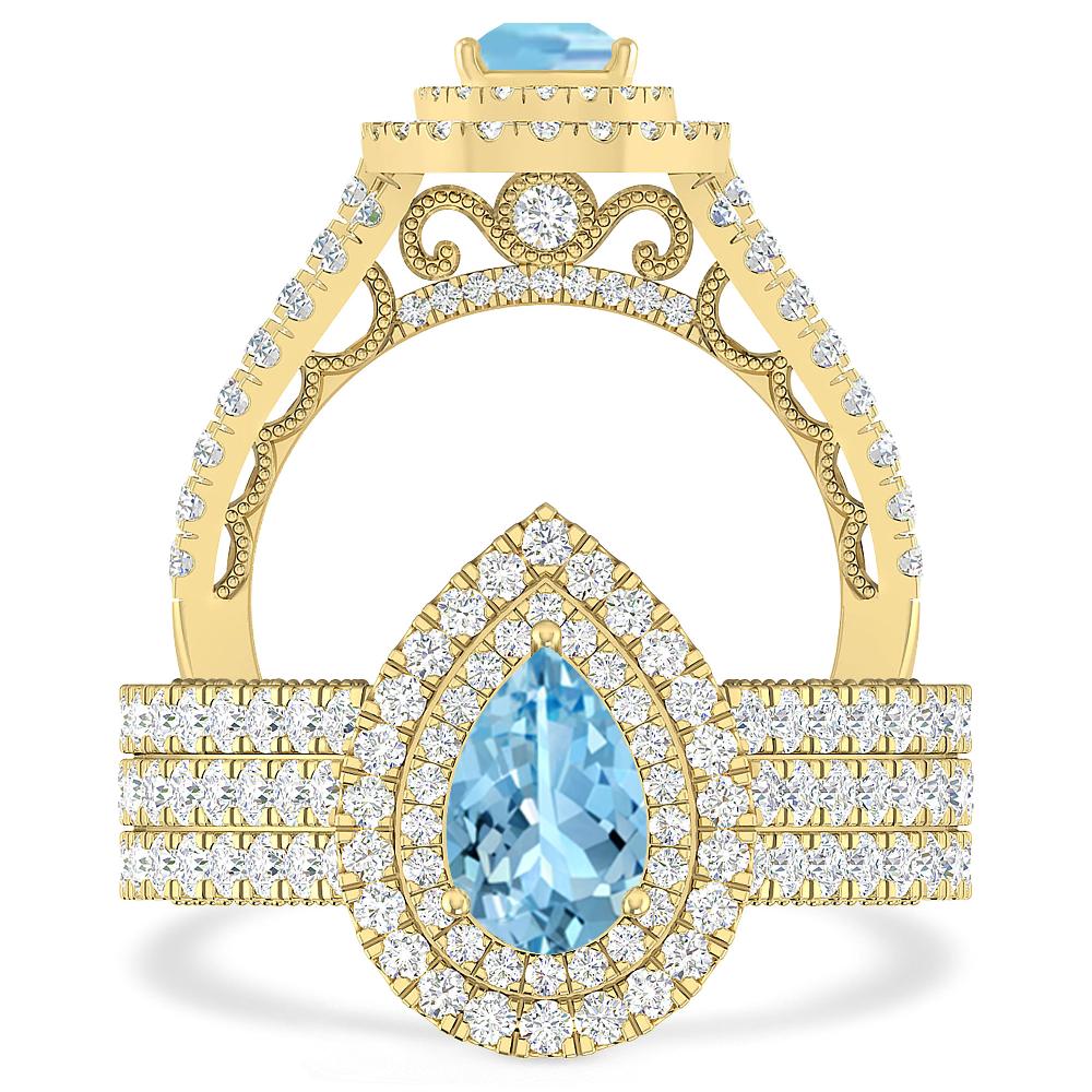 Yellow Gold - Aquamarine