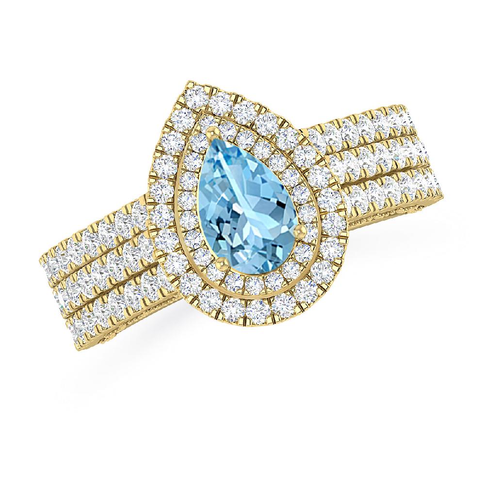 Yellow Gold - Aquamarine