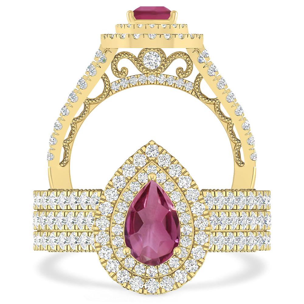 Yellow Gold - Pink Tourmaline