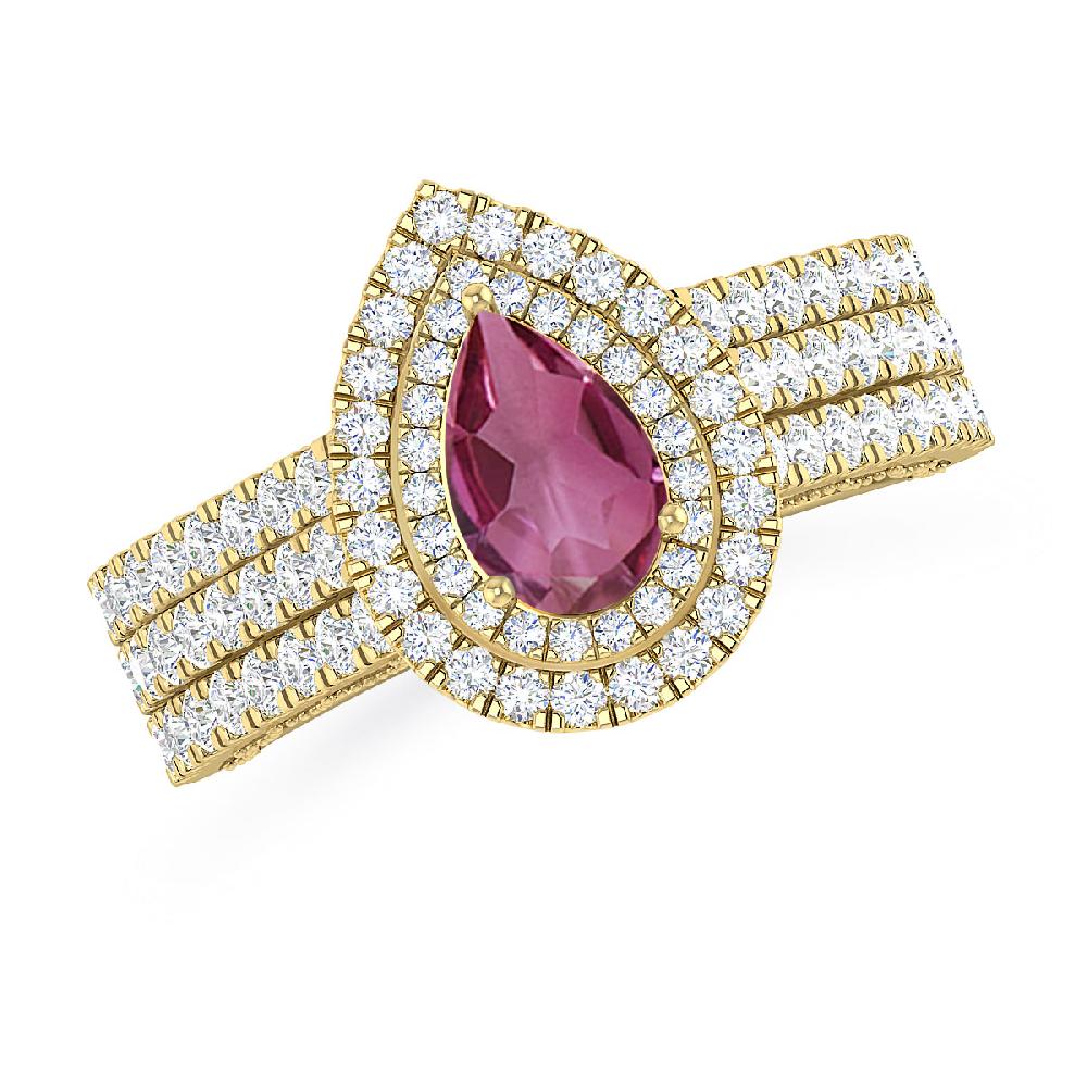 Yellow Gold - Pink Tourmaline