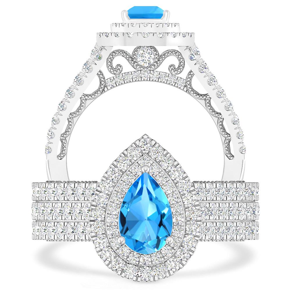 White Gold - Blue Topaz