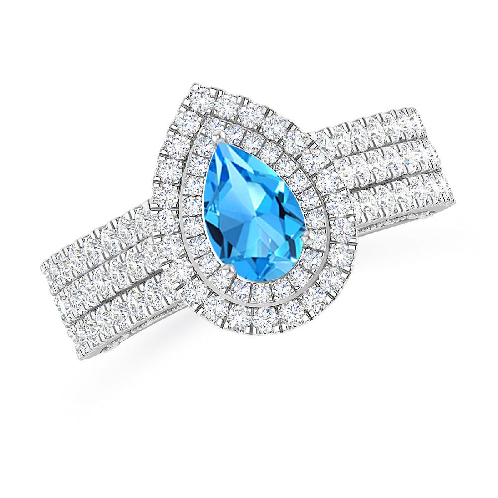 White Gold - Blue Topaz