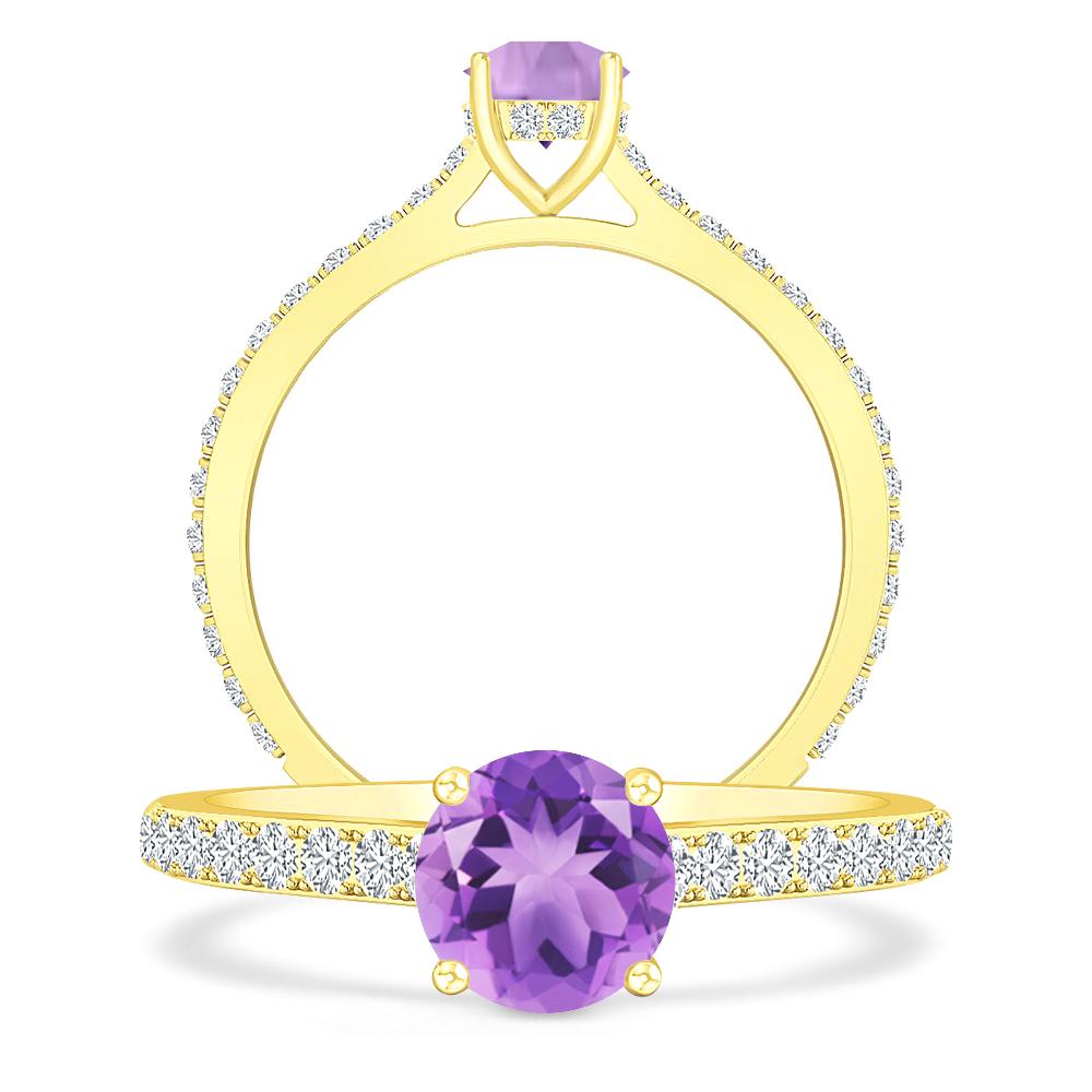 Yellow Gold - Amethyst