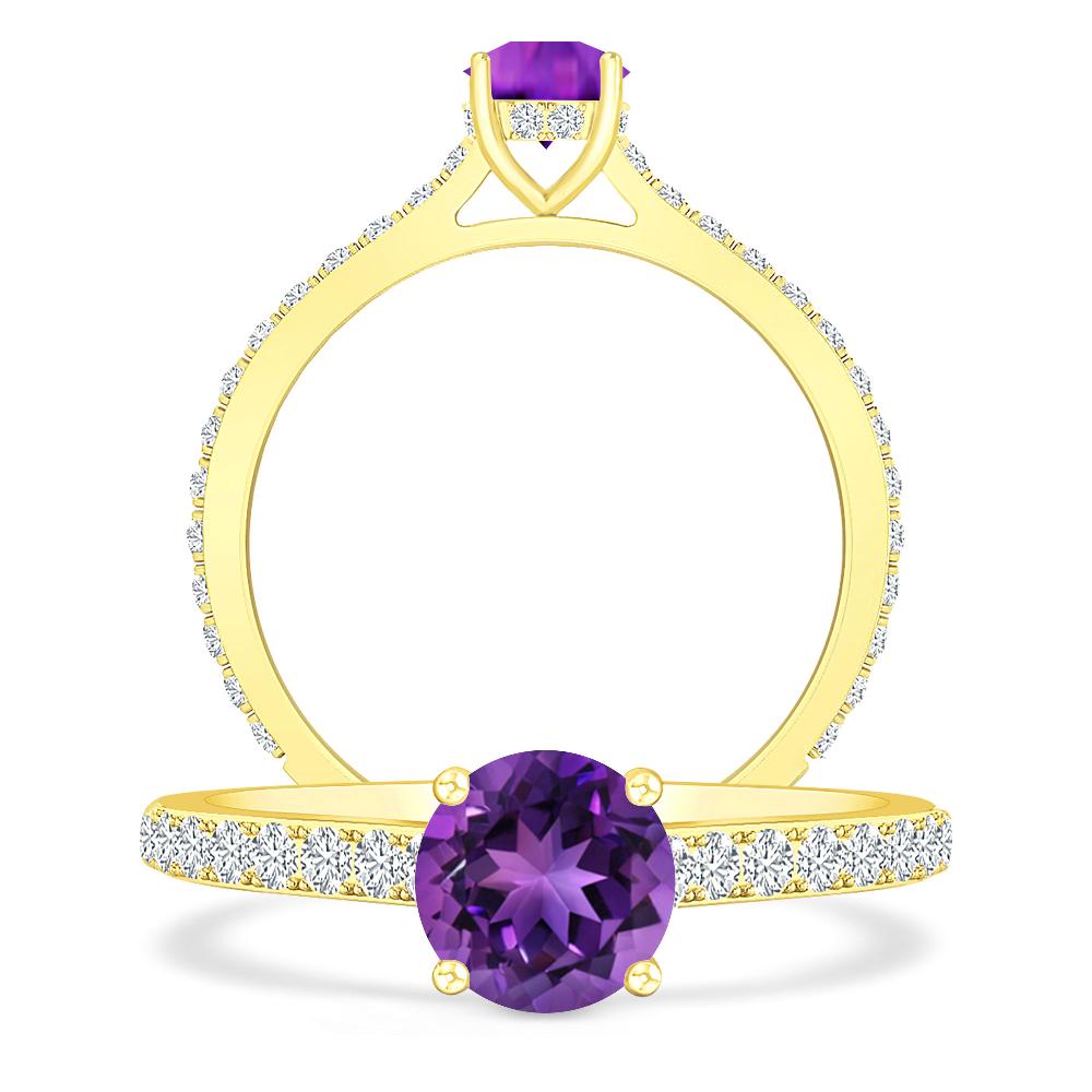 Yellow Gold - Amethyst