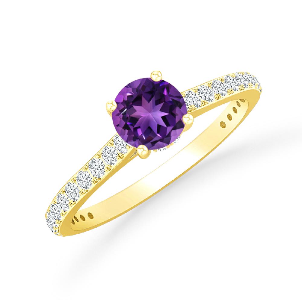 Yellow Gold - Amethyst