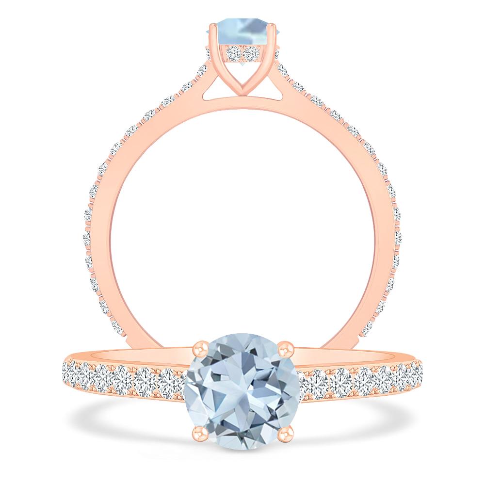 Rose Gold - Aquamarine