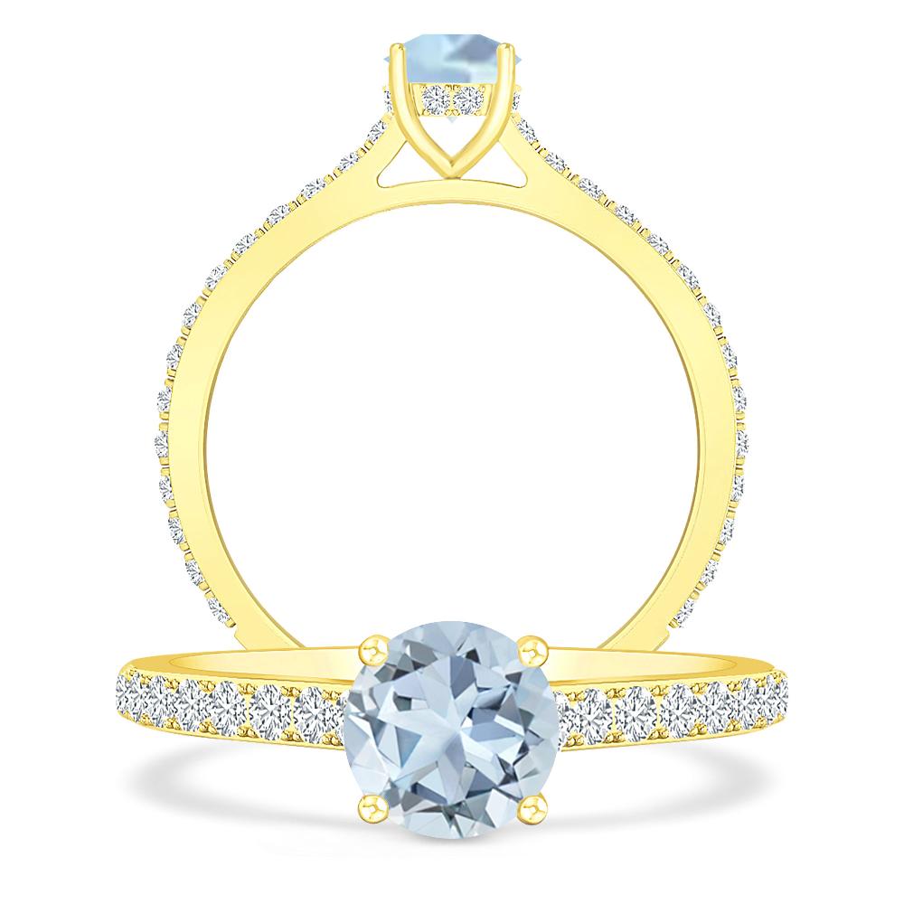 Yellow Gold - Aquamarine