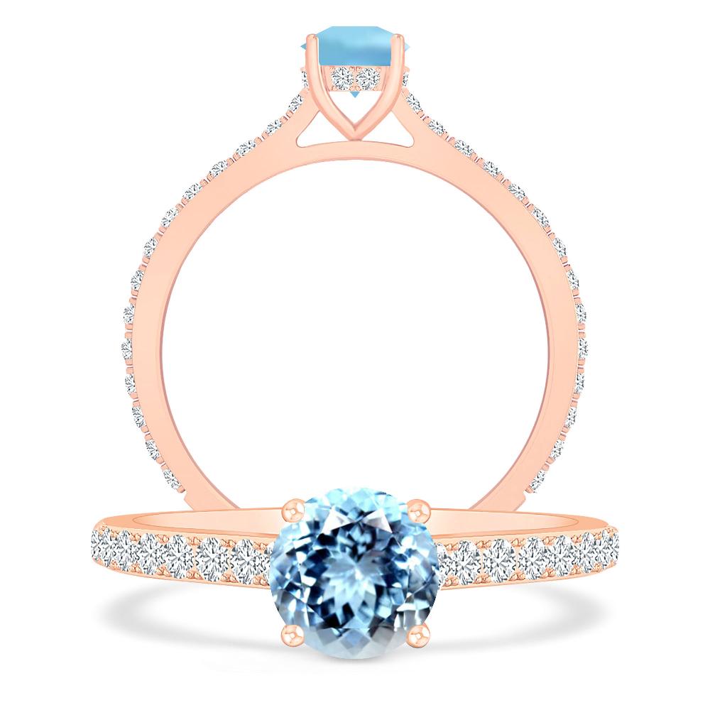 Rose Gold - Aquamarine