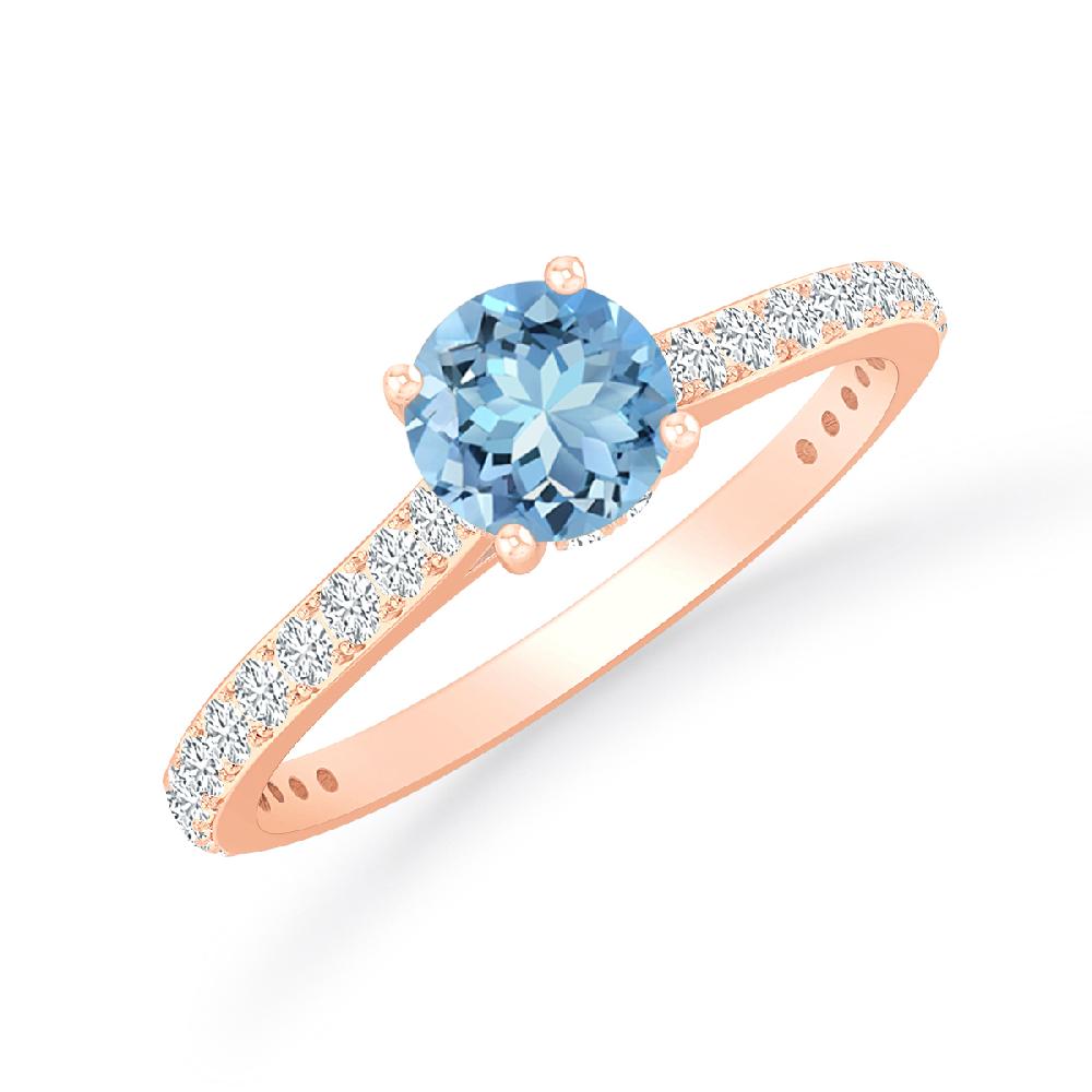 Rose Gold - Aquamarine