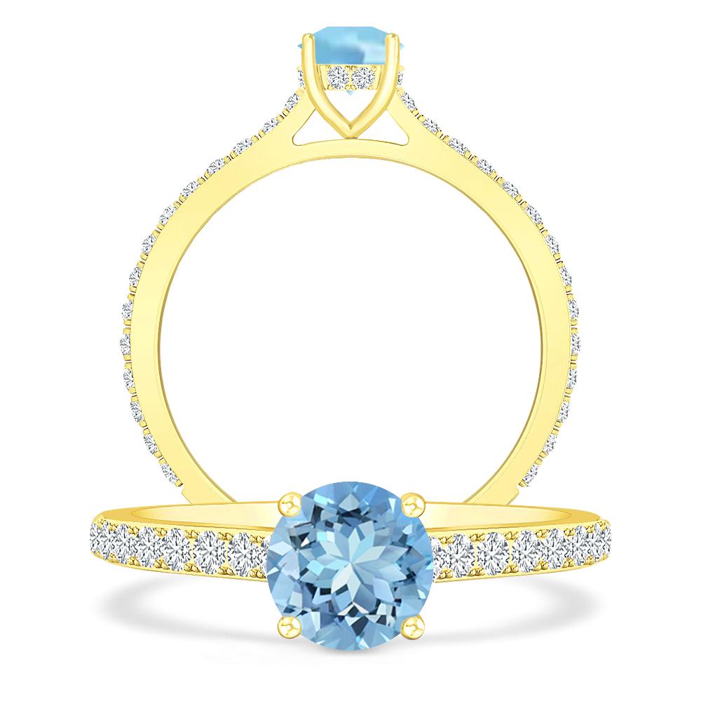 Yellow Gold - Aquamarine