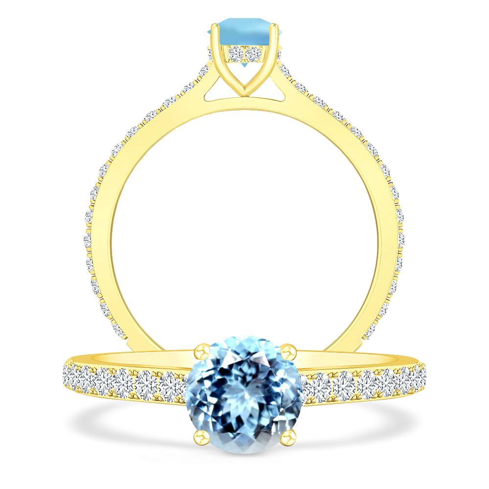 Yellow Gold - Aquamarine