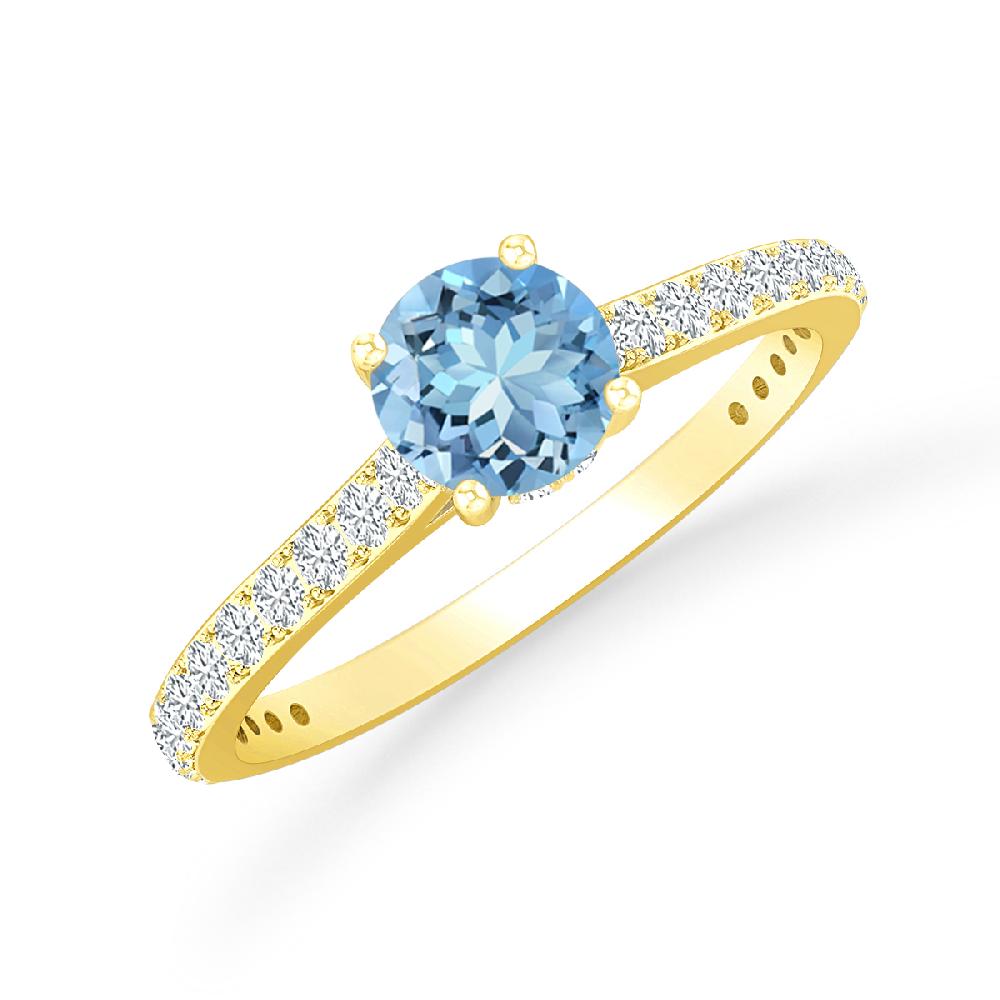 Yellow Gold - Aquamarine