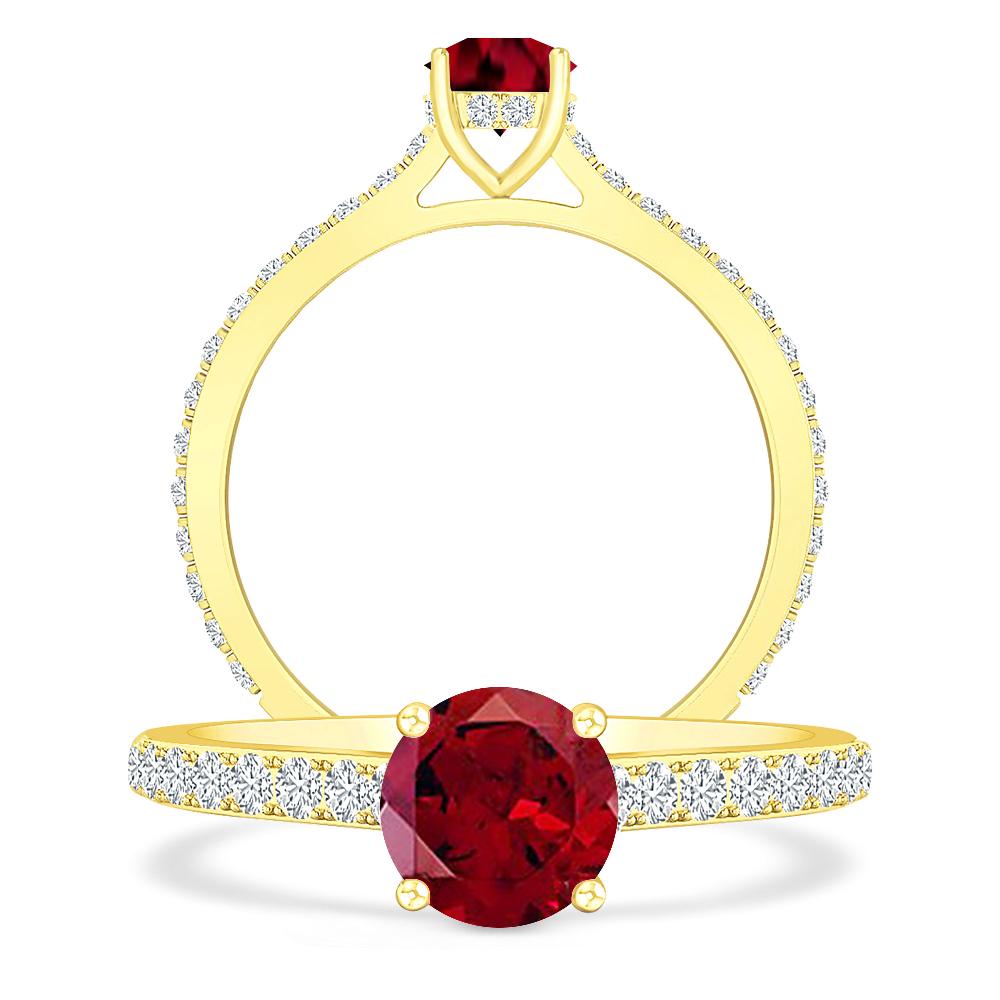 Yellow Gold - Garnet