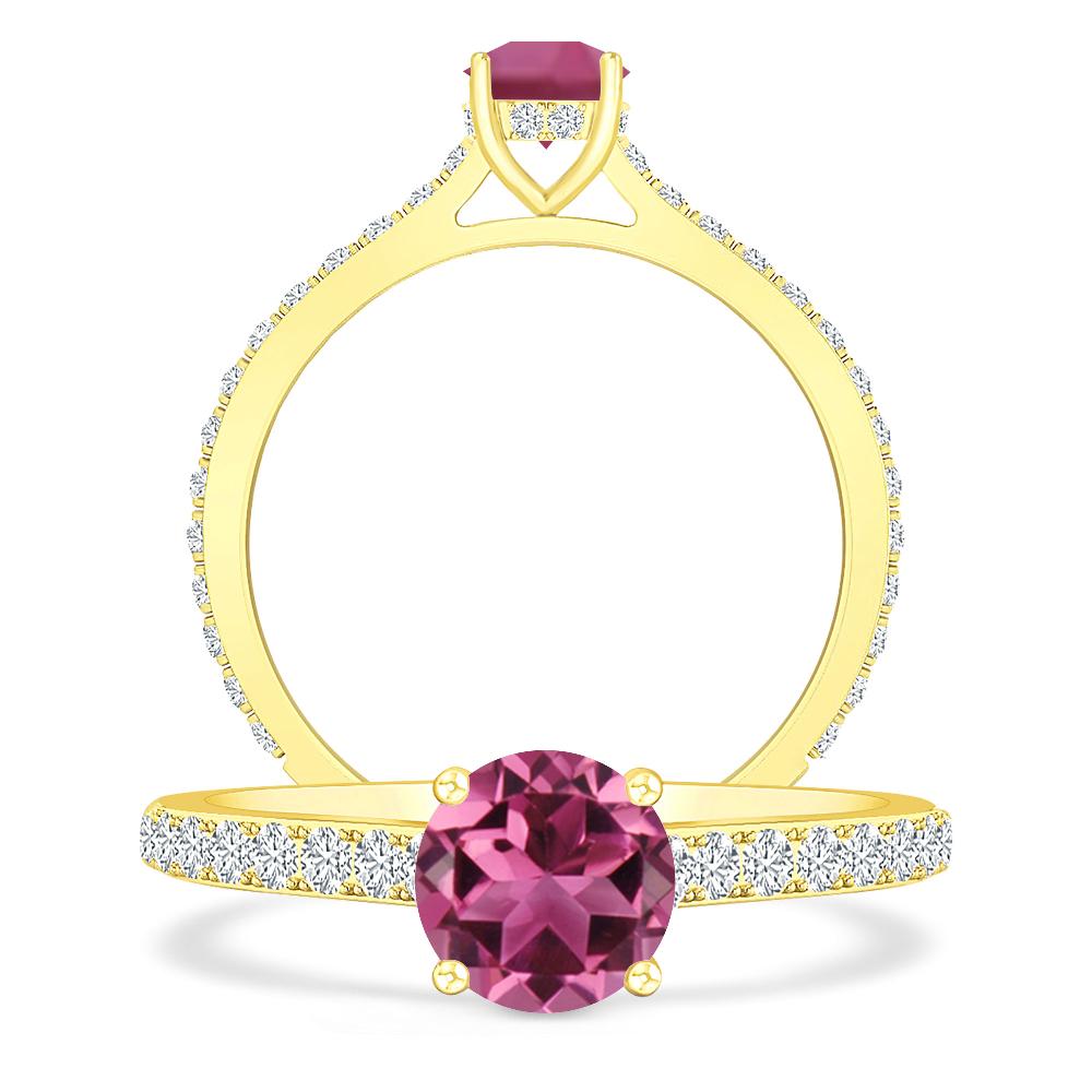 Yellow Gold - Pink Tourmaline