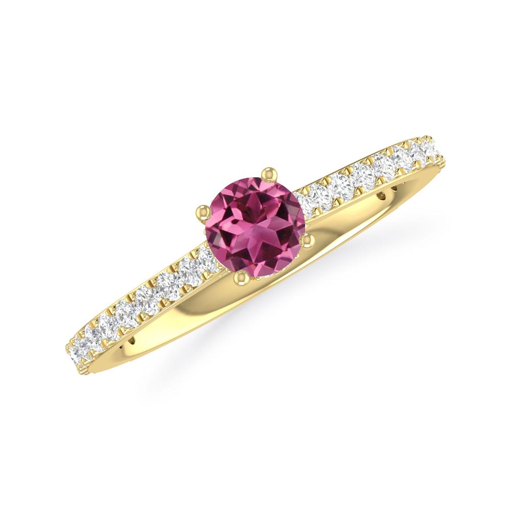 Yellow Gold - Pink Tourmaline