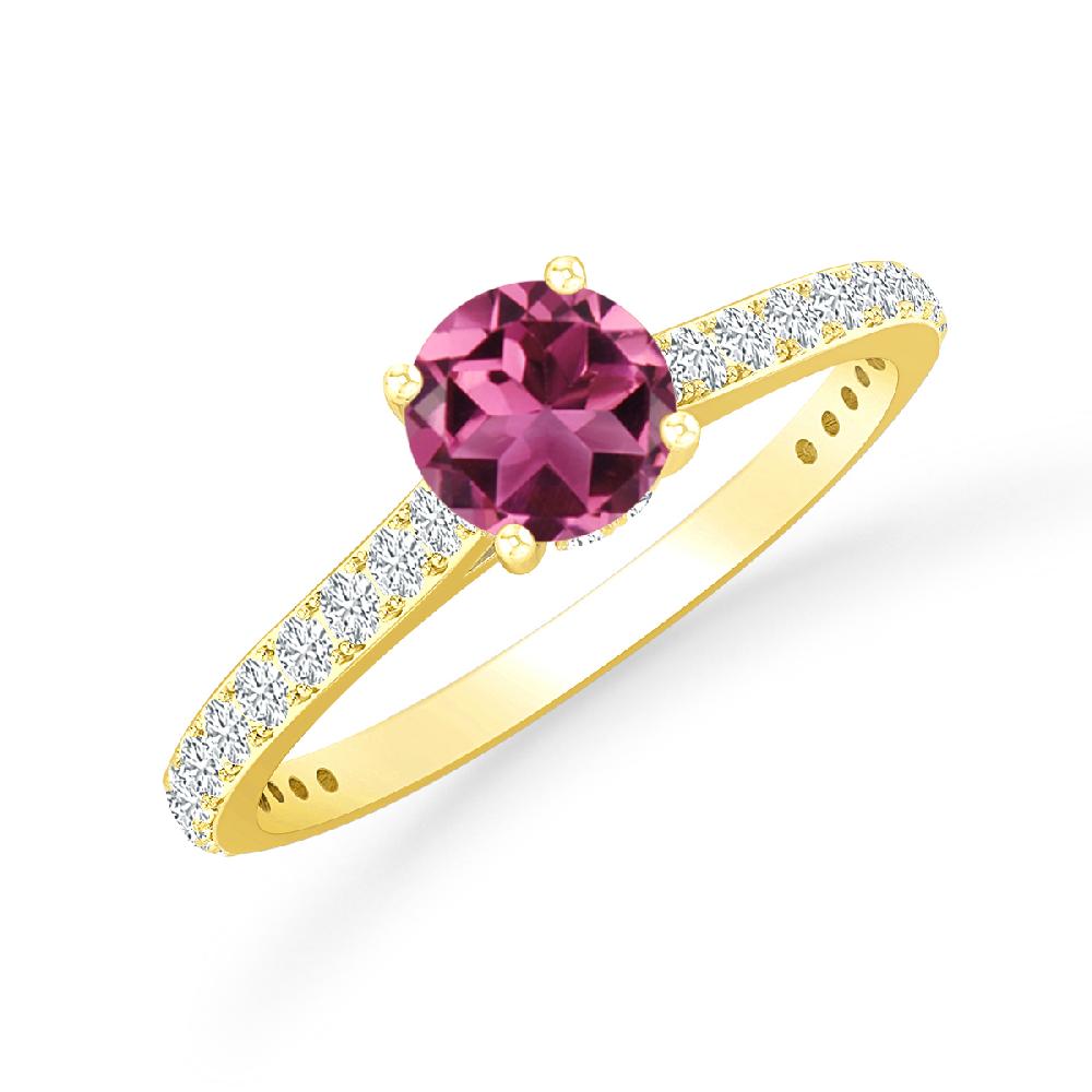 Yellow Gold - Pink Tourmaline