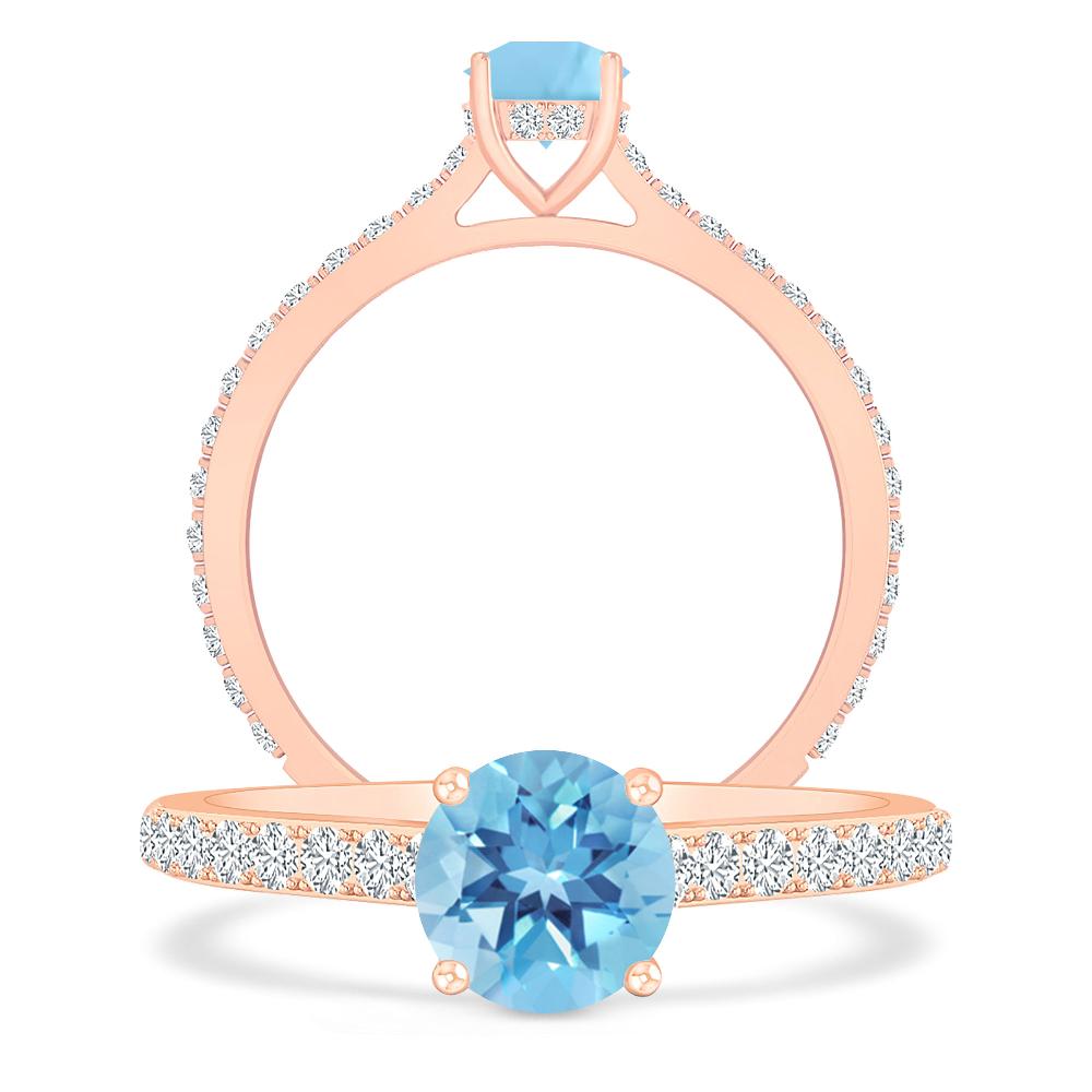 Rose Gold - Blue Topaz