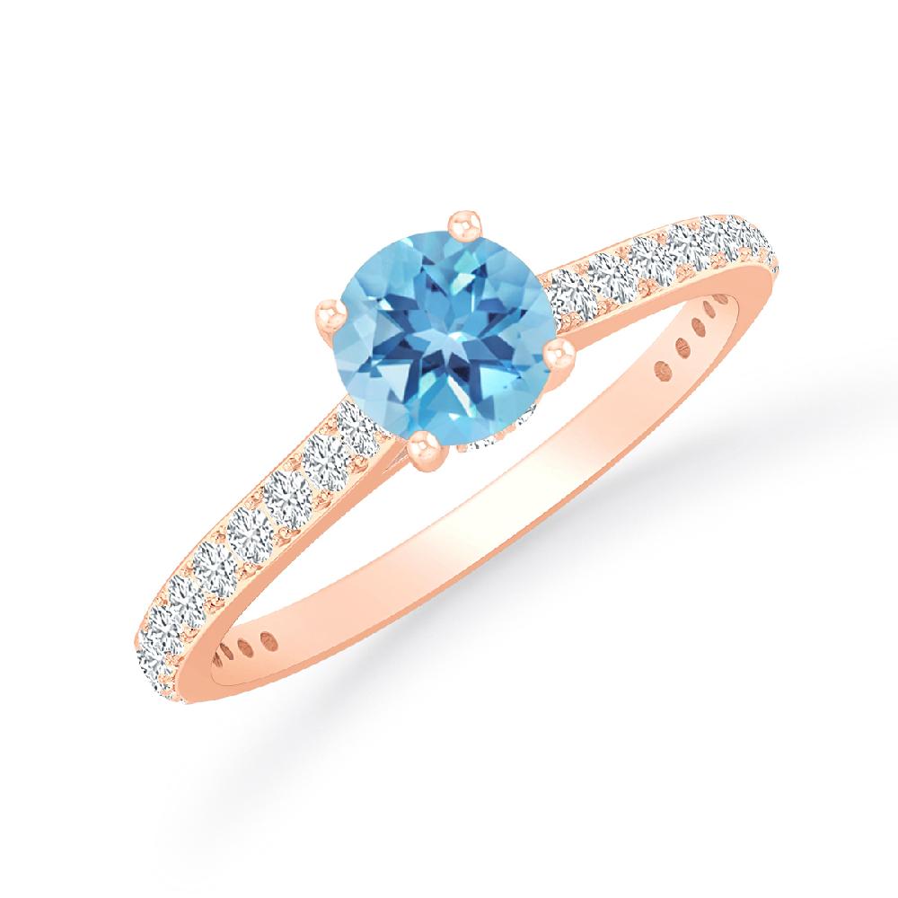 Rose Gold - Blue Topaz