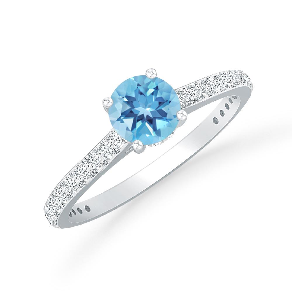 White Gold - Blue Topaz