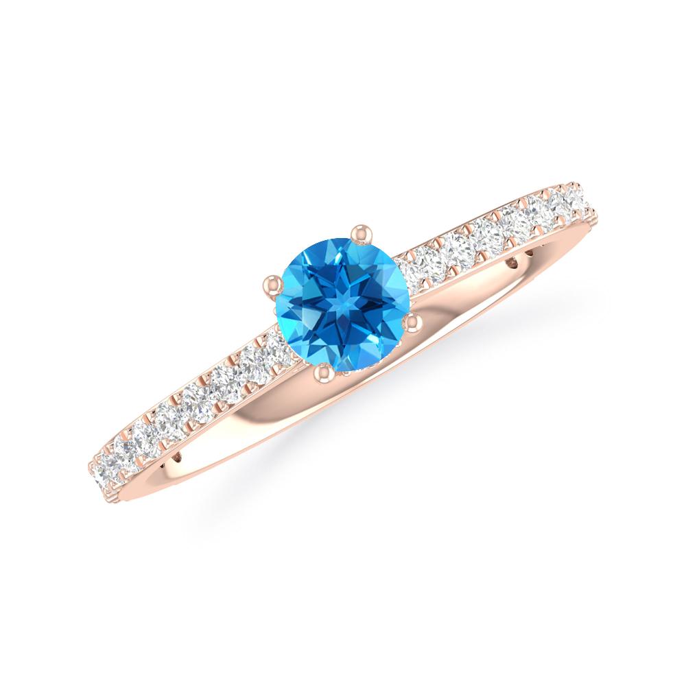 Rose Gold - Blue Topaz