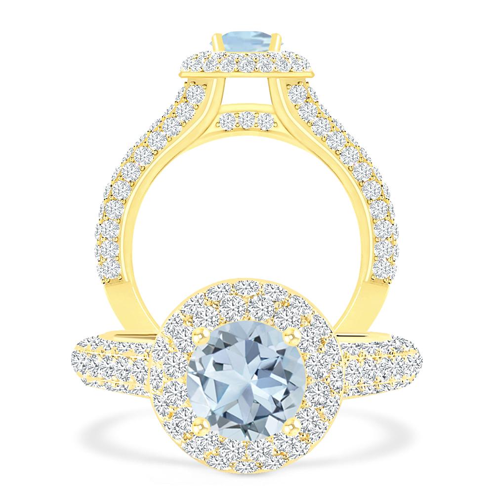 Yellow Gold - Aquamarine