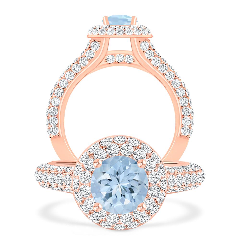 Rose Gold - Aquamarine