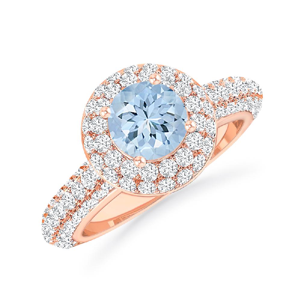 Rose Gold - Aquamarine