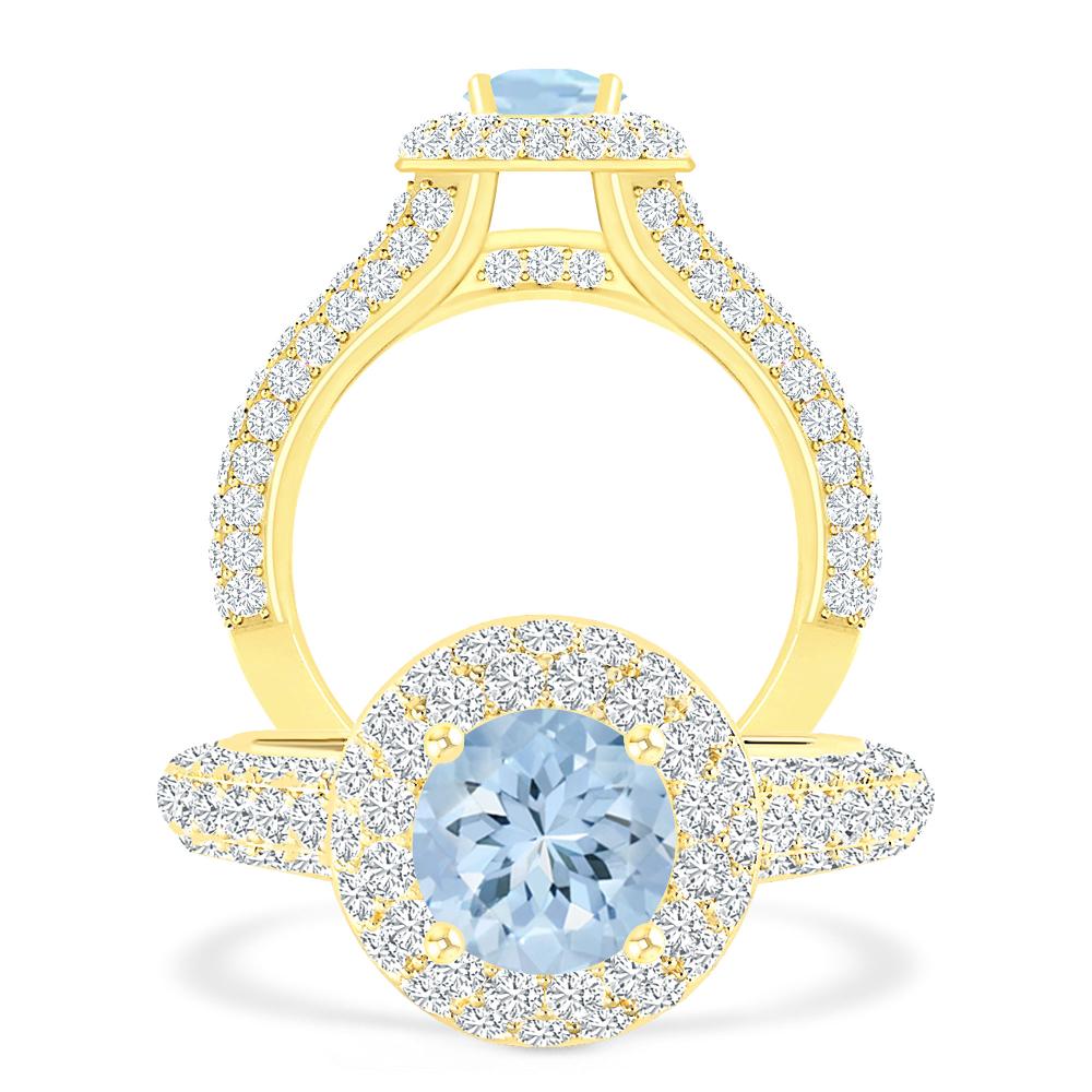 Yellow Gold - Aquamarine