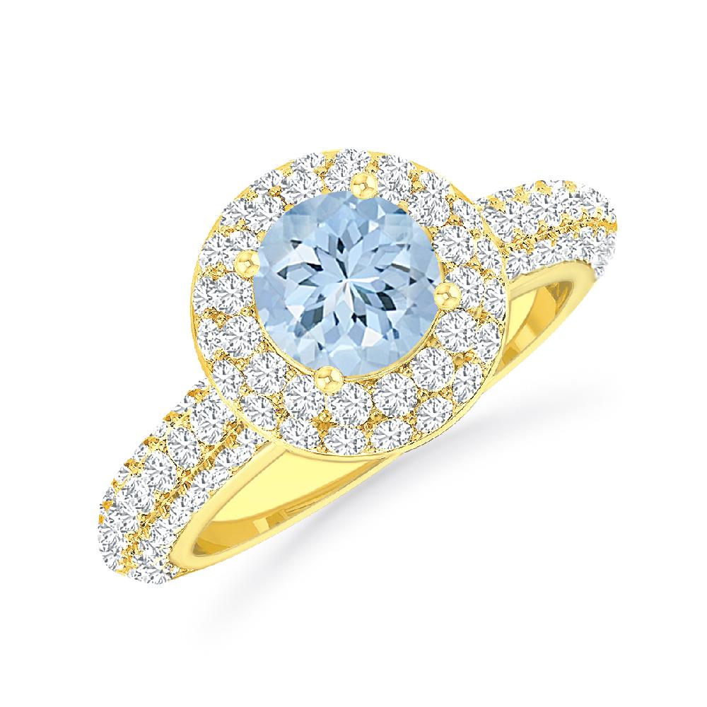 Yellow Gold - Aquamarine